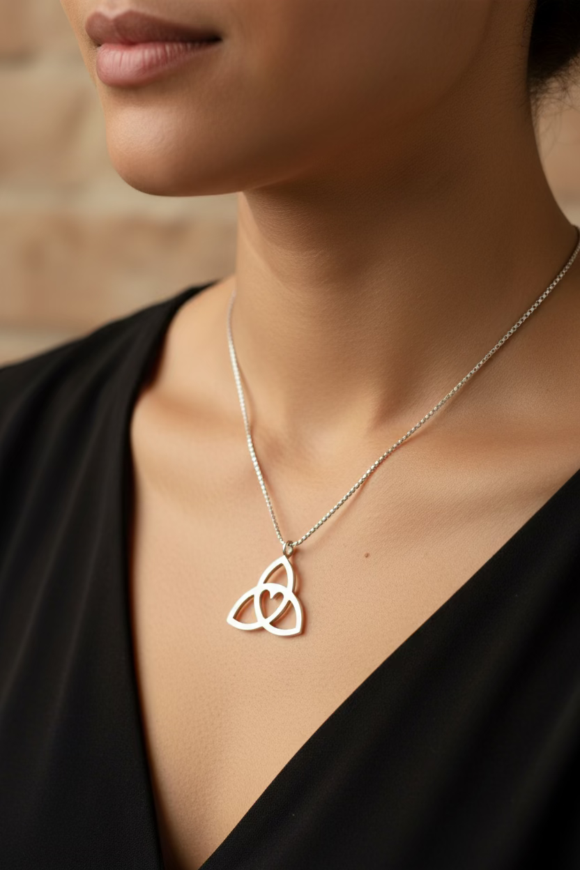 Gabrielle Triquetra Heart Necklace