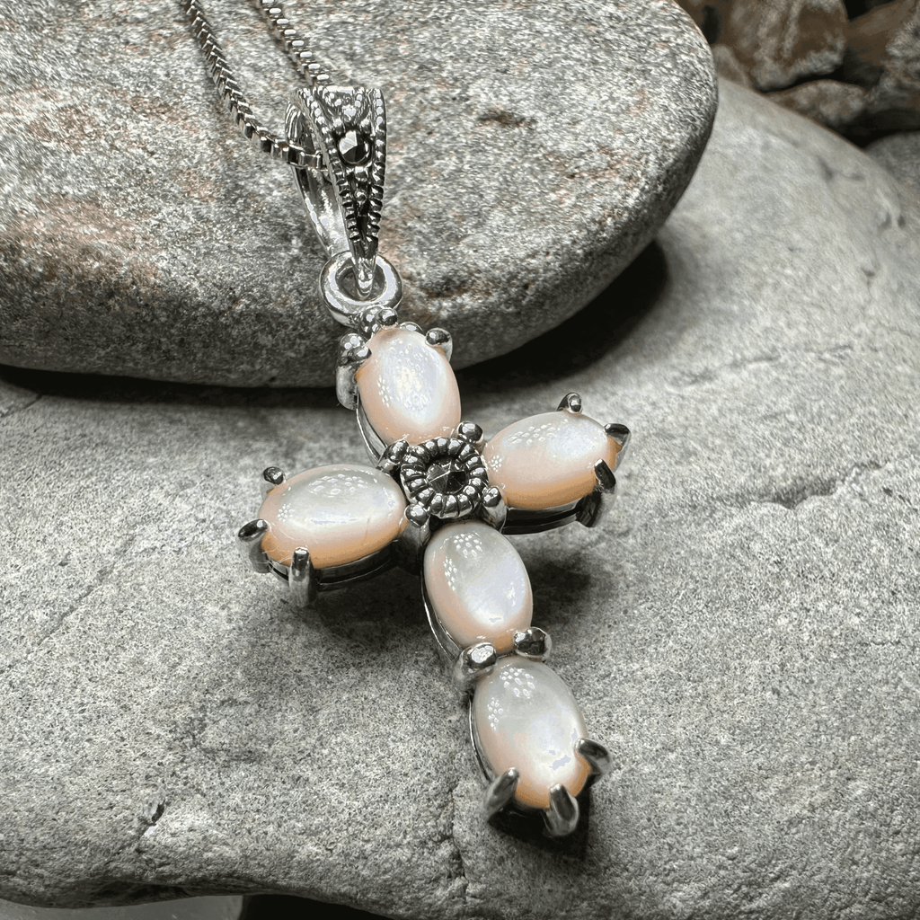 Killamery Cross Necklace - Green Agate