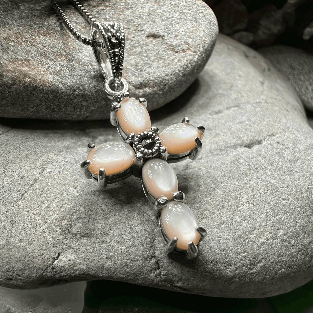 Killamery Cross Necklace - Green Agate