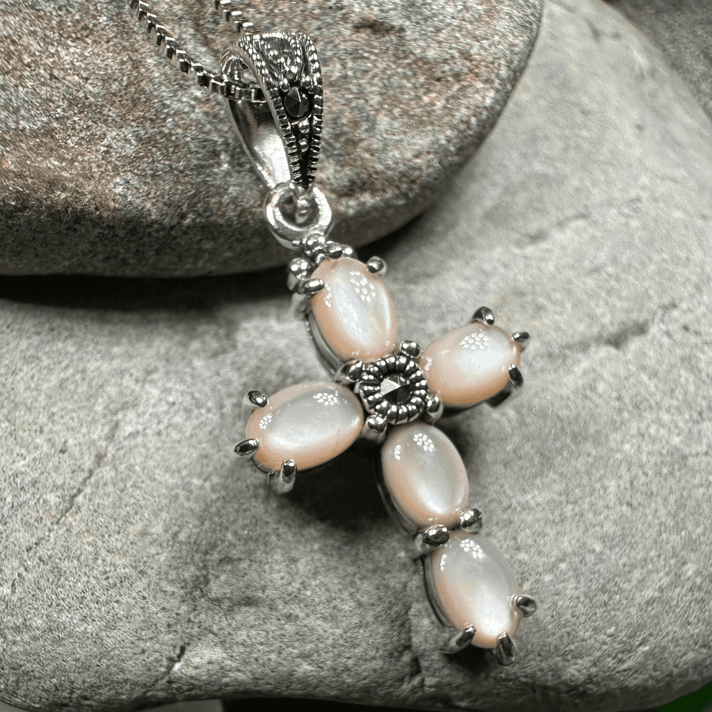 Killamery Cross Necklace - Green Agate