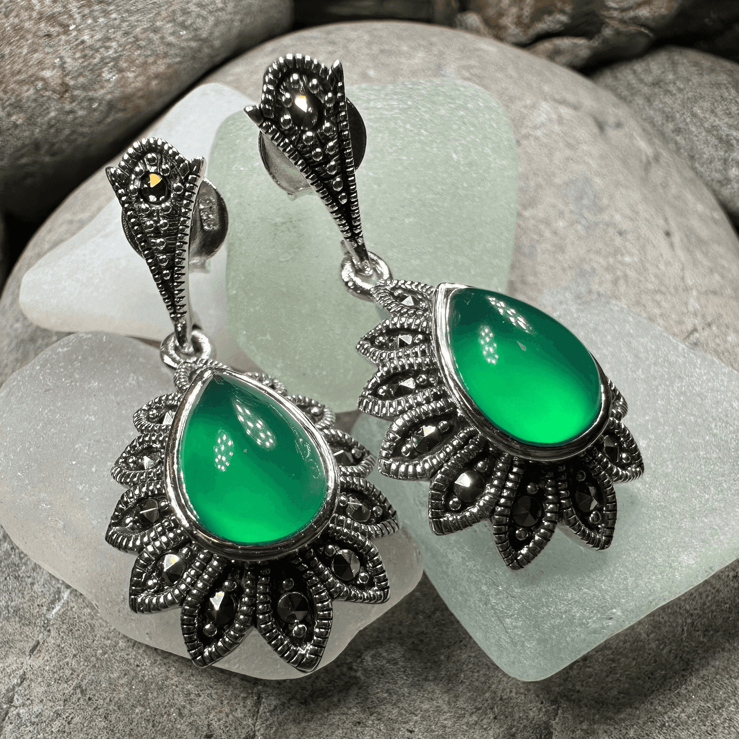 Gilda Celtic Flower Earrings - Pink Mother of Pearl