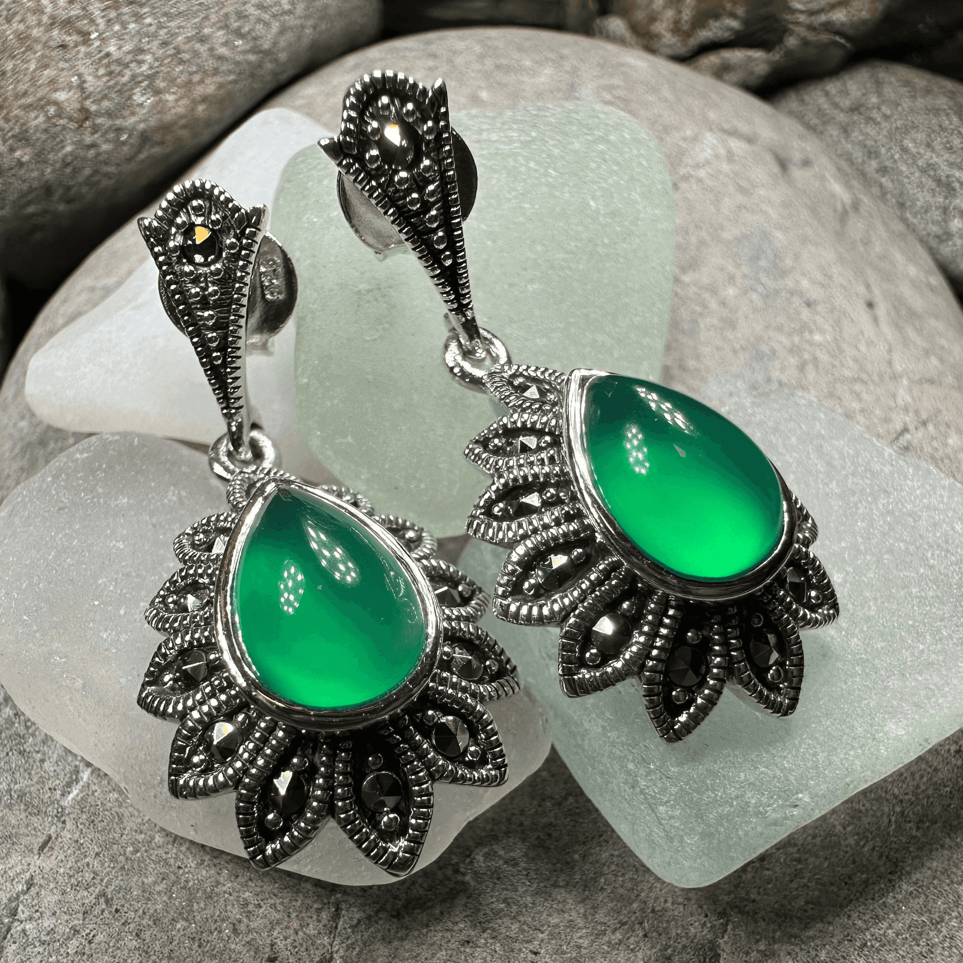 Gilda Celtic Flower Earrings - Pink Mother of Pearl