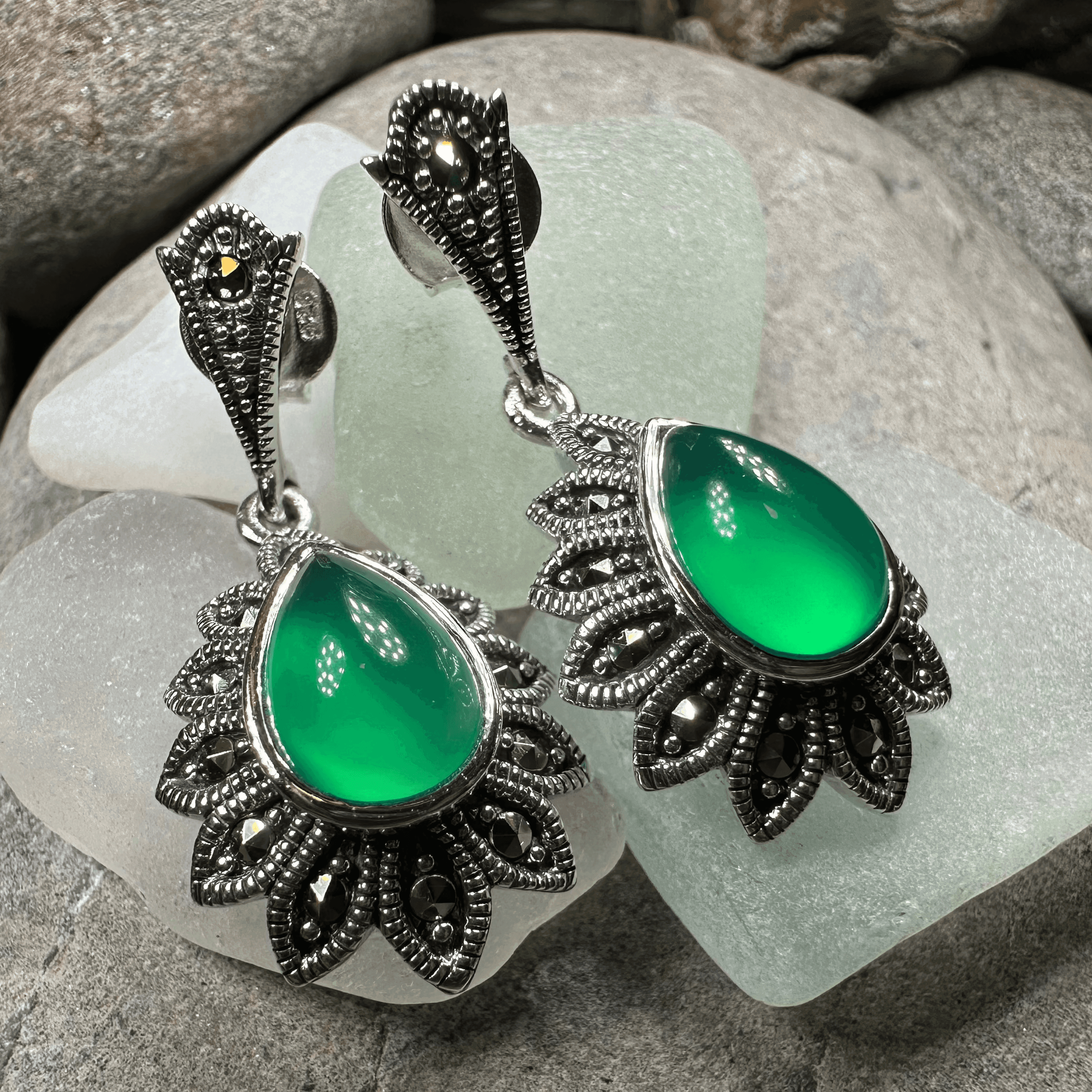 Gilda Celtic Flower Earrings - Pink Mother of Pearl