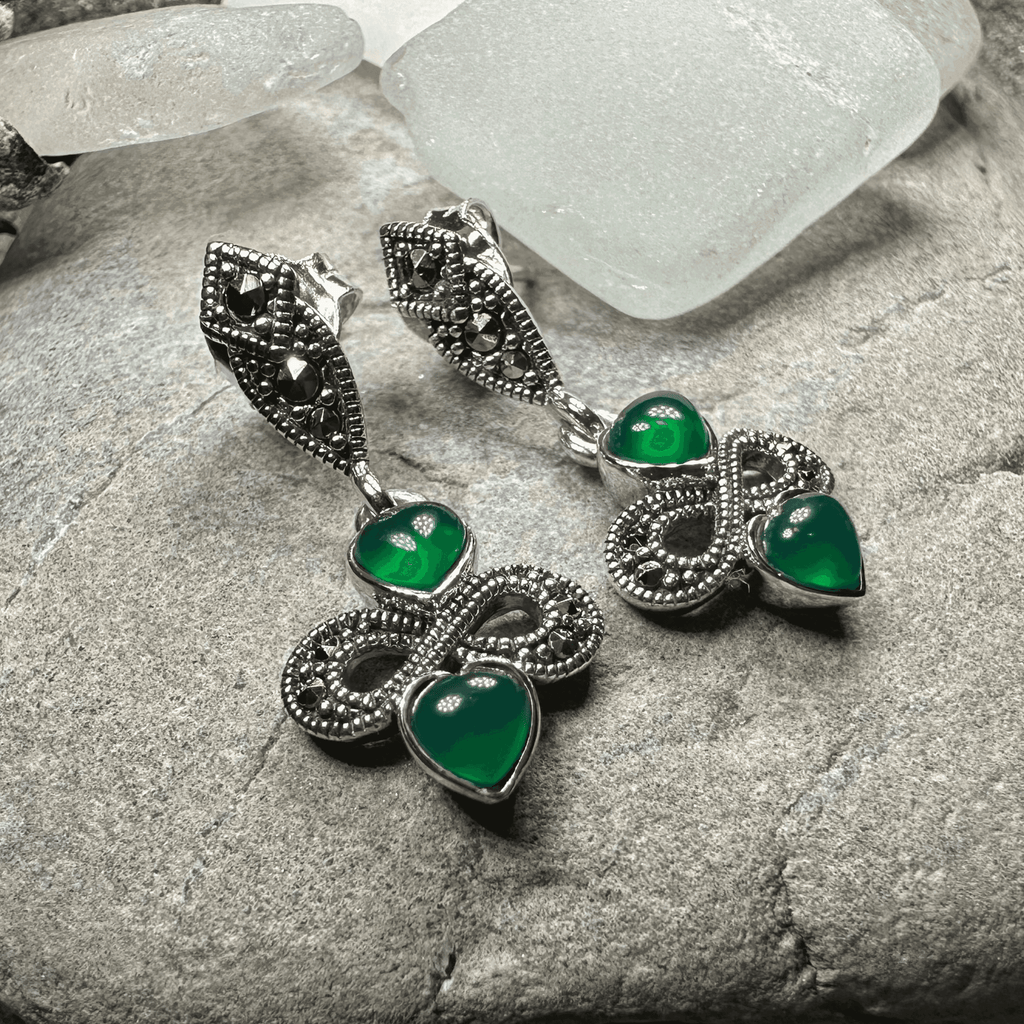 Infinity Knot Marcasite Post Earrings - 