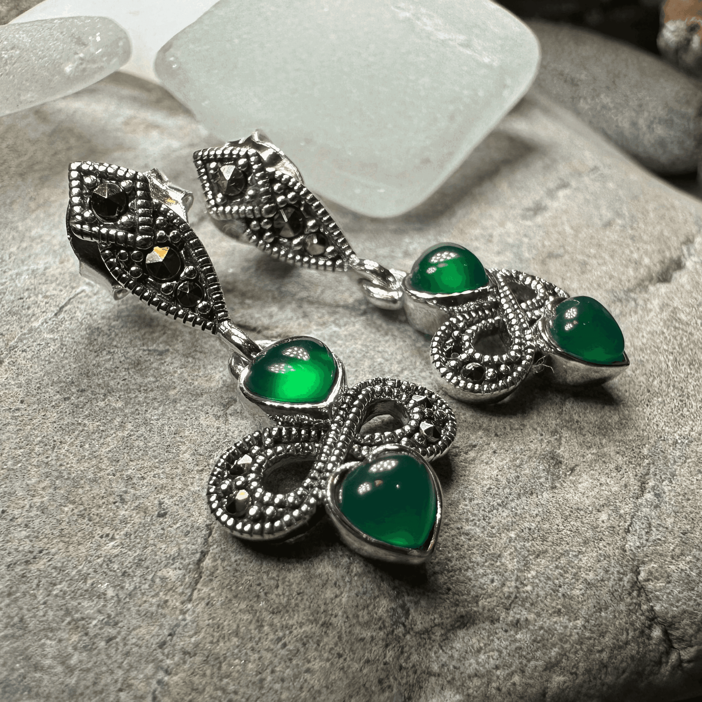 Infinity Knot Marcasite Post Earrings - 