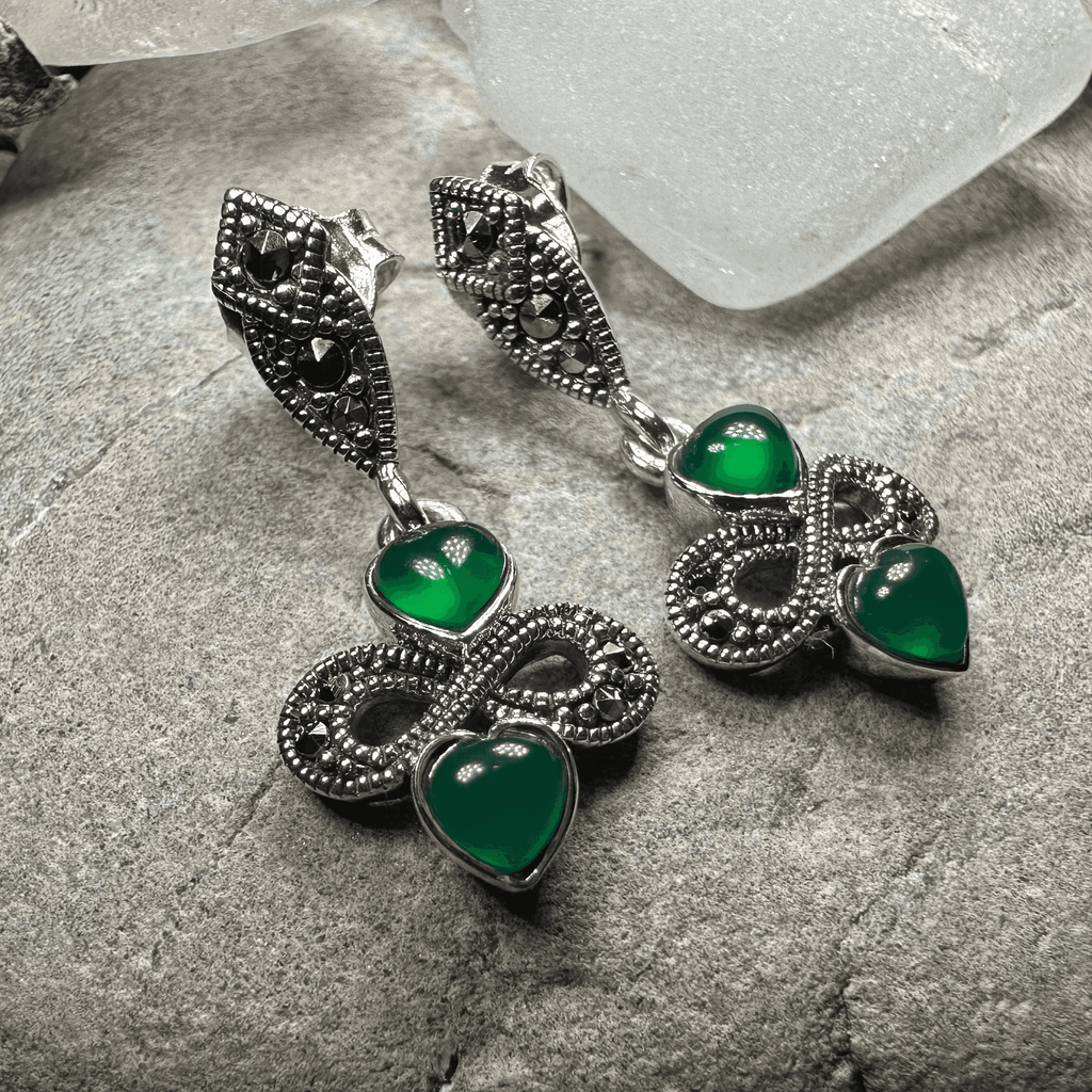 Infinity Knot Marcasite Post Earrings - 