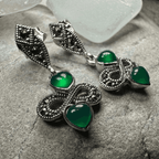 Infinity Knot Marcasite Post Earrings - 