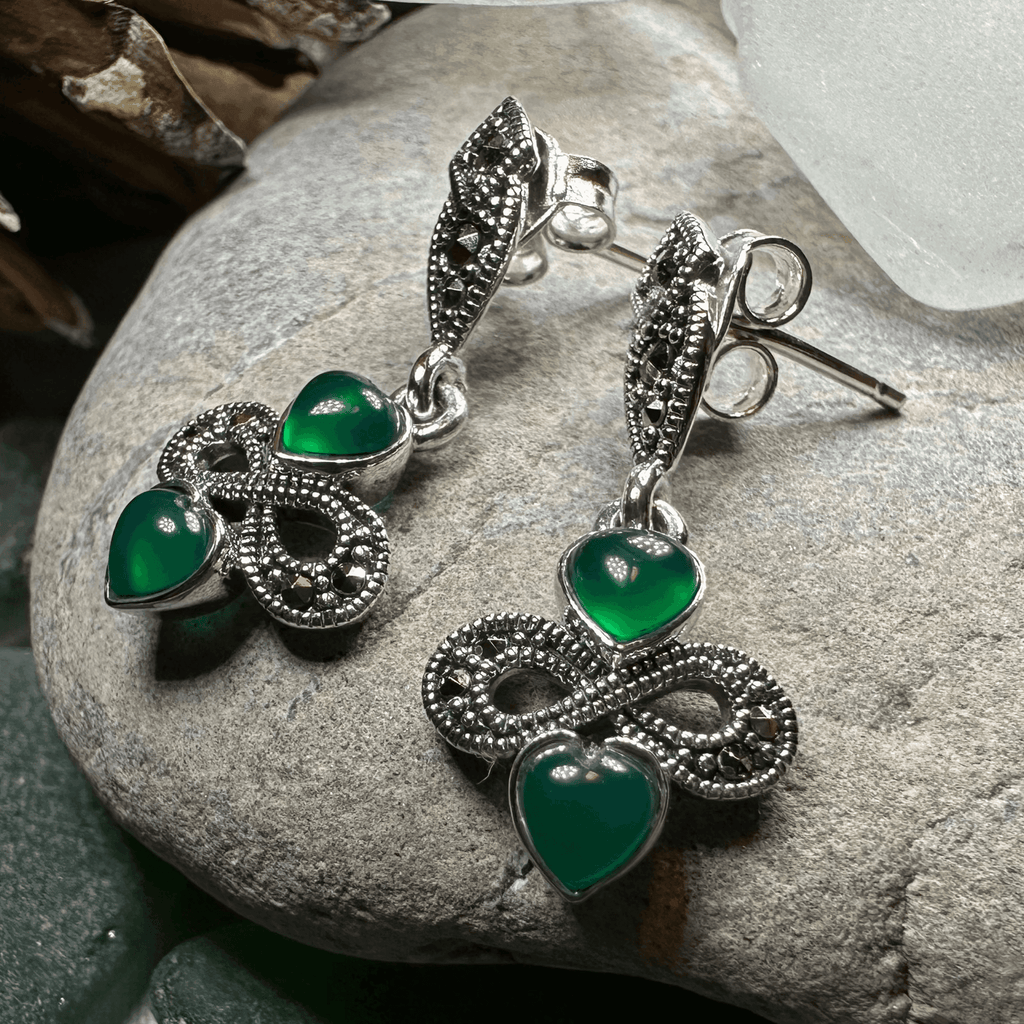 Infinity Knot Marcasite Post Earrings - 