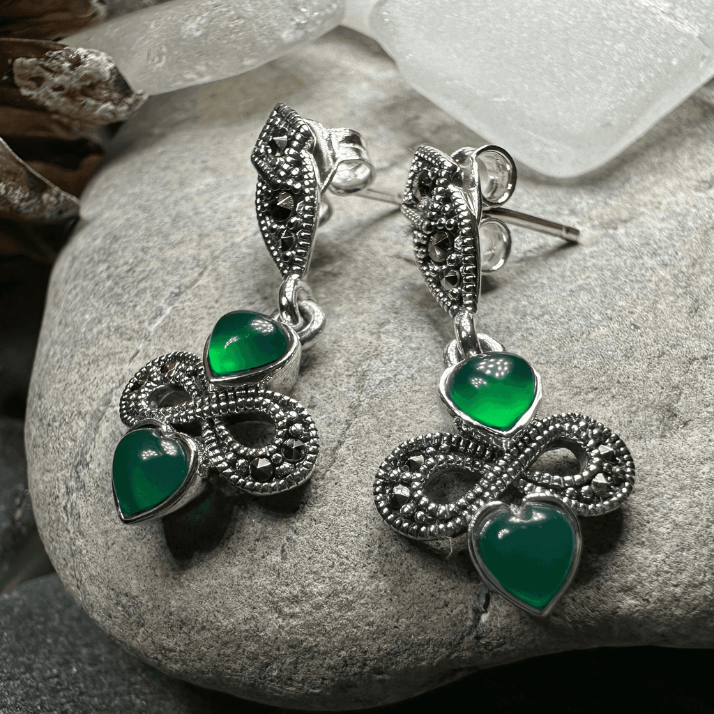 Infinity Knot Marcasite Post Earrings - 