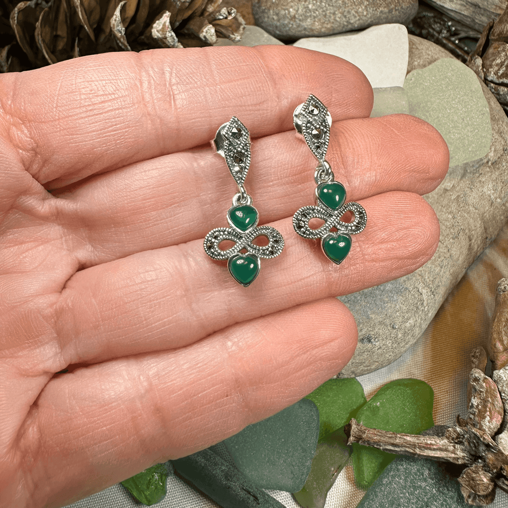 Infinity Knot Marcasite Post Earrings - 