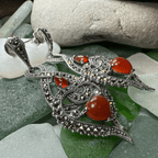 Larissa Love Knot Earrings - Red Agate