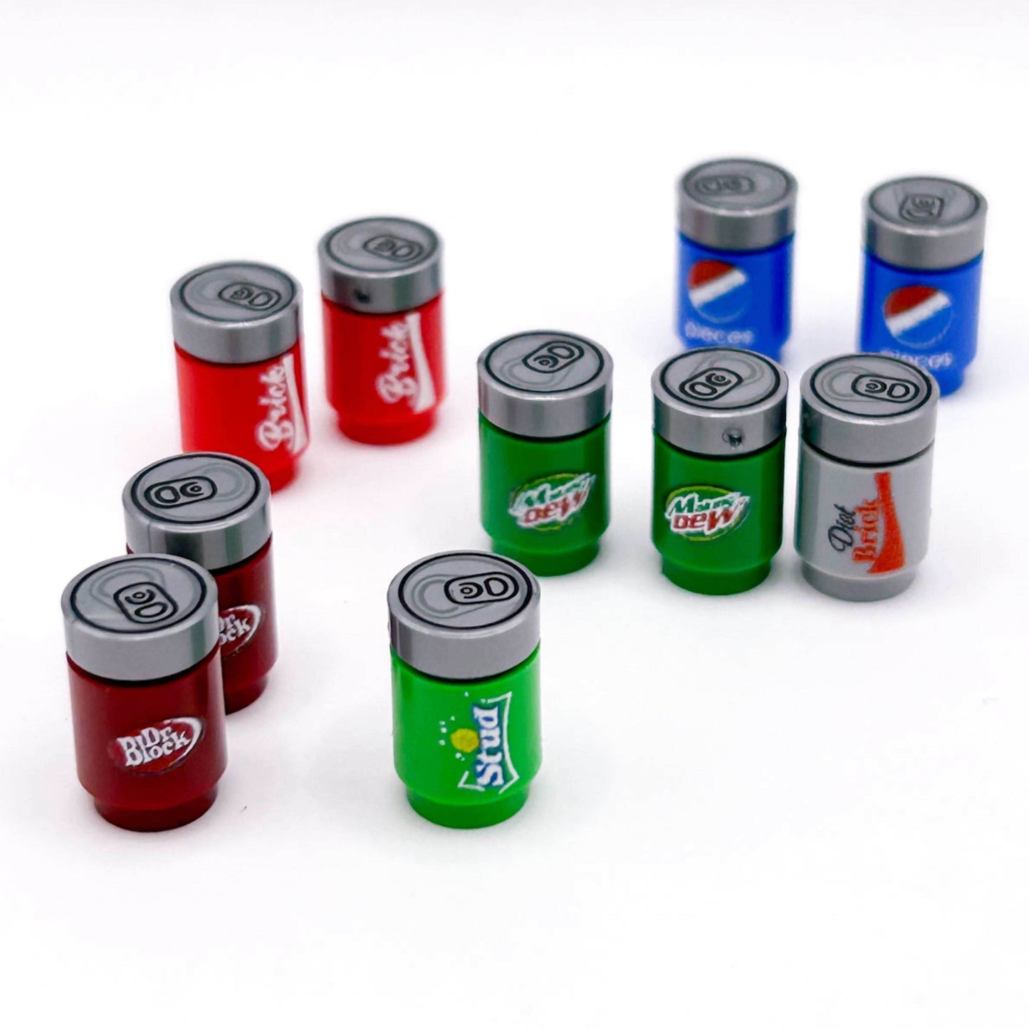 Minifig Soda Pack (10 Soda Cans) made from LEGO parts - B3 Customs - 