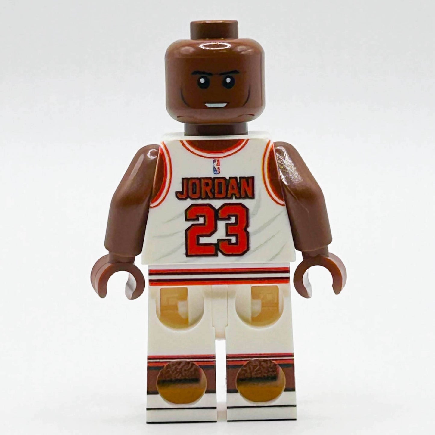 MJ #23 (White Jersey) Basketball Player Minifig made using LEGO parts - B3 Customs - 