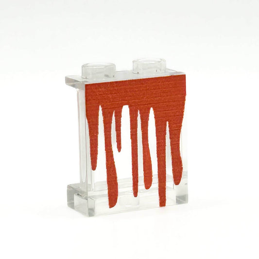 Window with Blood Dripping, Halloween - Custom Printed LEGO 1x2x2 Panel, B3 Customs - 