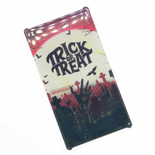 Trick or Treat Halloween Decorated Custom LEGO 4x6 Glass Window - B3 Customs - 
