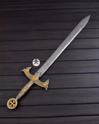 Templar Knights Sword Damascus Steel Crusader Sword Custom Hand Forged Blade