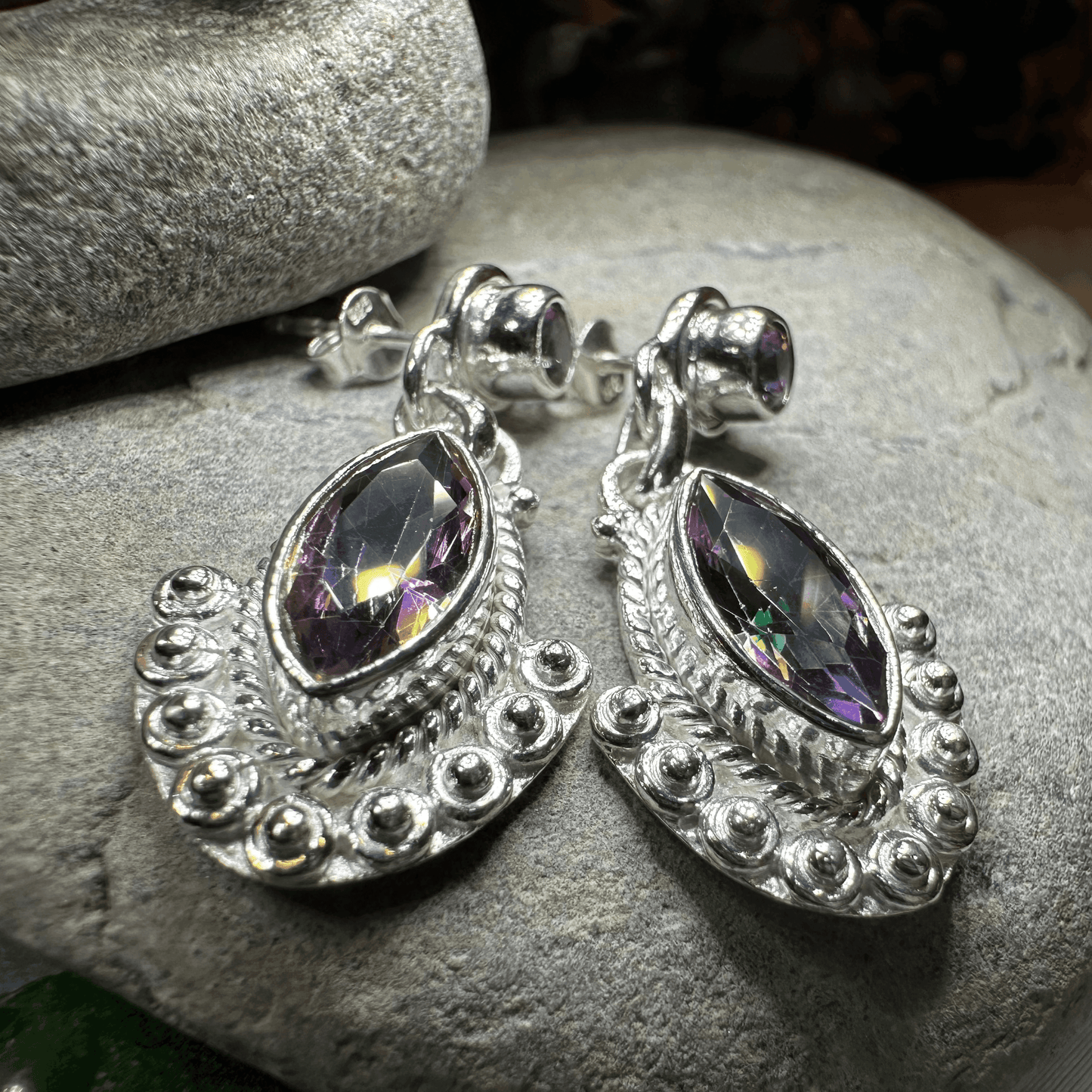 Lesedi Celtic Post Earrings - Moonstone