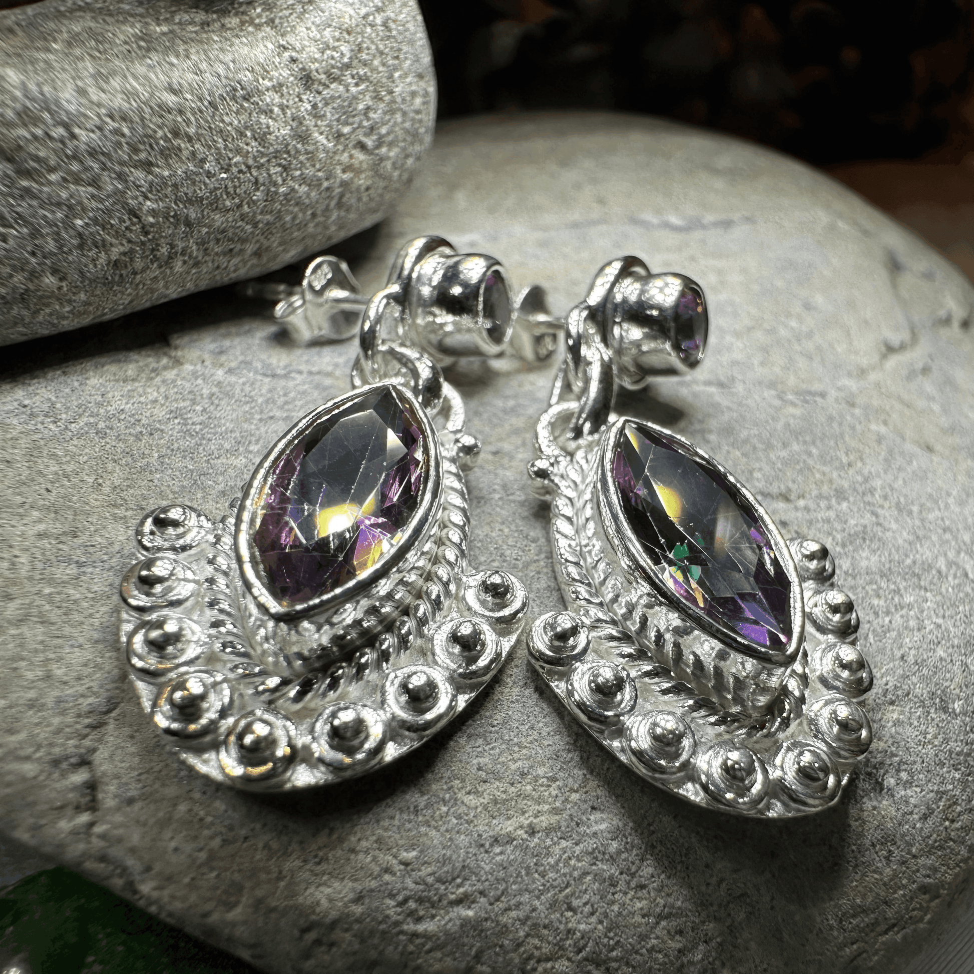 Lesedi Celtic Post Earrings - Moonstone