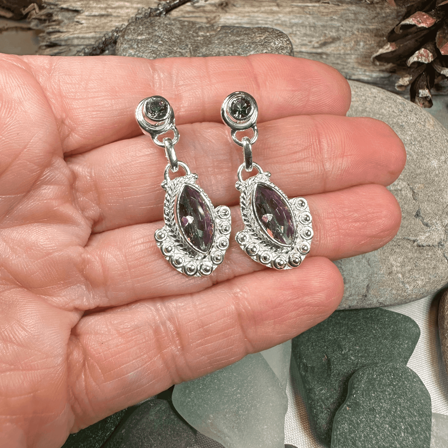 Lesedi Celtic Post Earrings - Moonstone