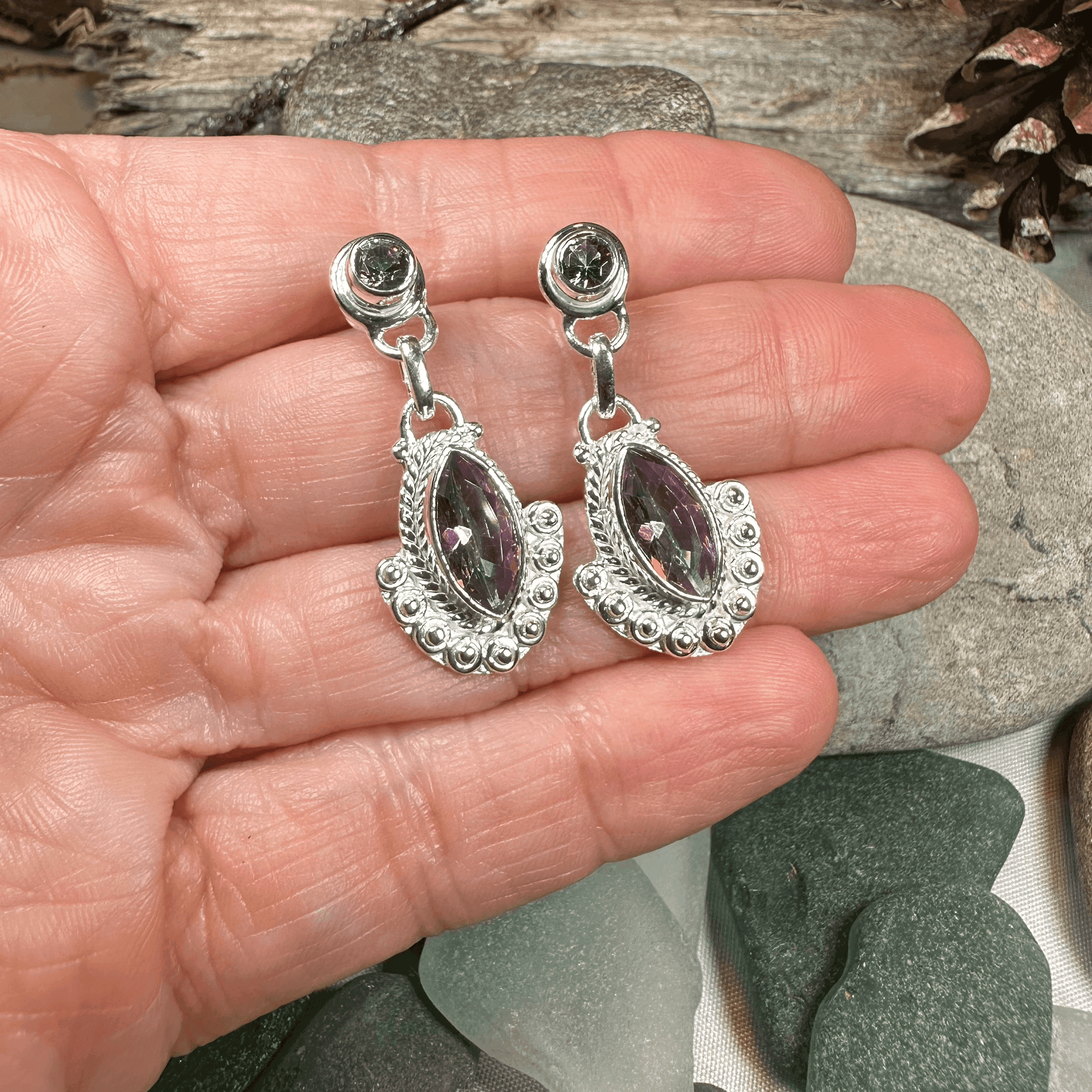 Lesedi Celtic Post Earrings - Moonstone