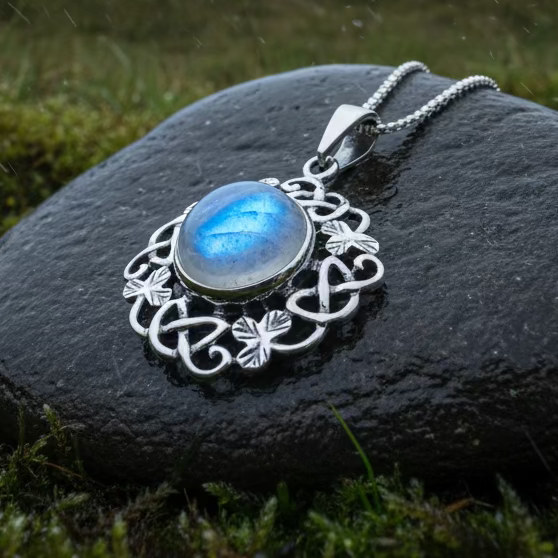 Elana Shamrock Moonstone Necklace