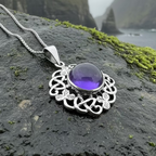 Elana Shamrock Amethyst Necklace