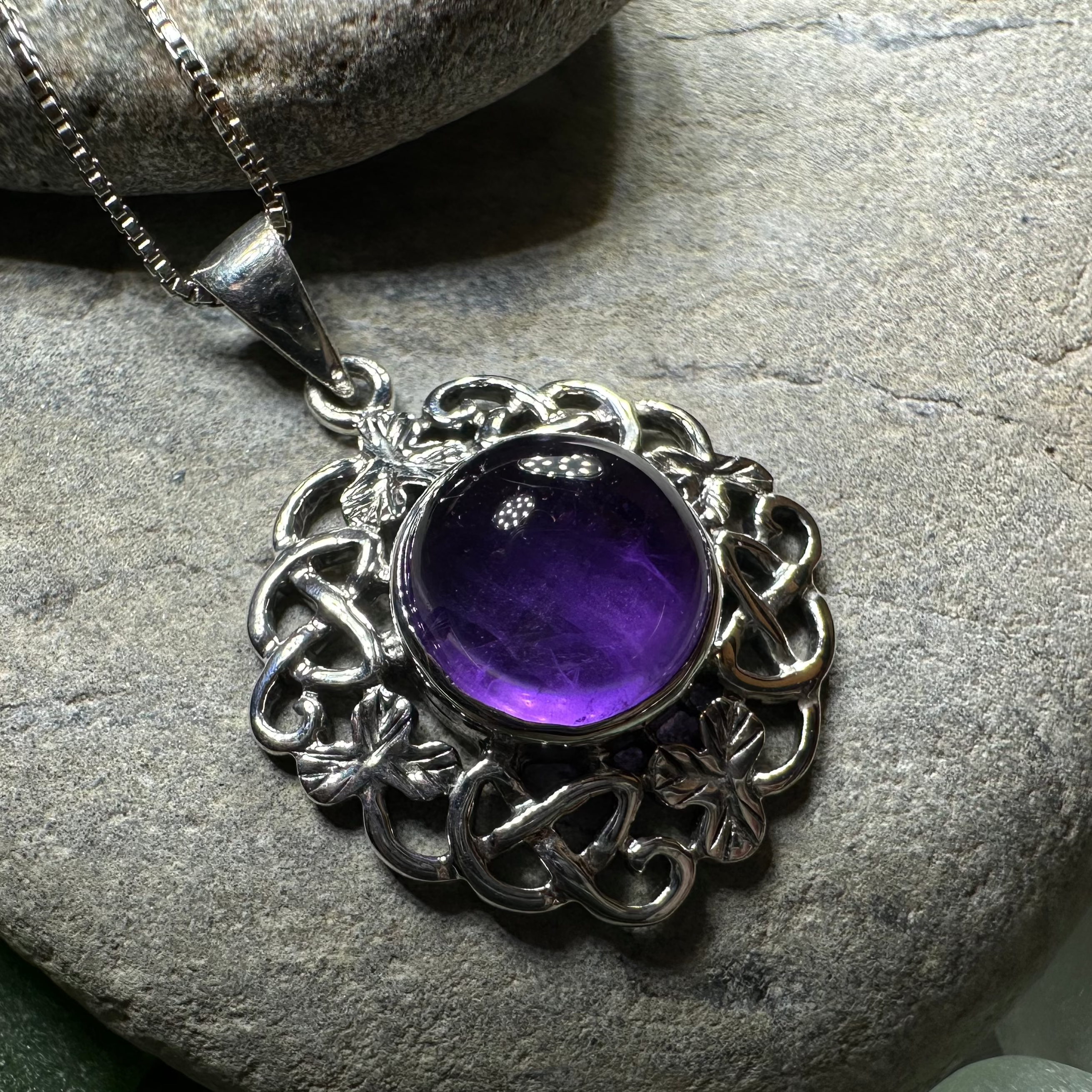 Elana Shamrock Amethyst Necklace