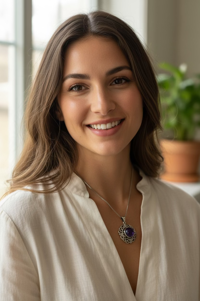 Elana Shamrock Amethyst Necklace