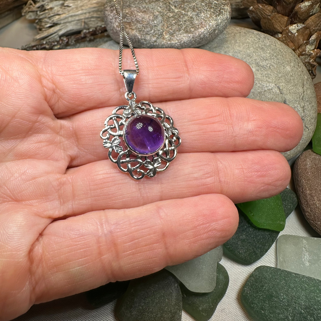 Elana Shamrock Amethyst Necklace