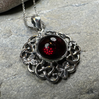 Elena Shamrock Garnet Necklace