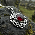Elena Shamrock Garnet Necklace