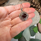 Elena Shamrock Garnet Necklace