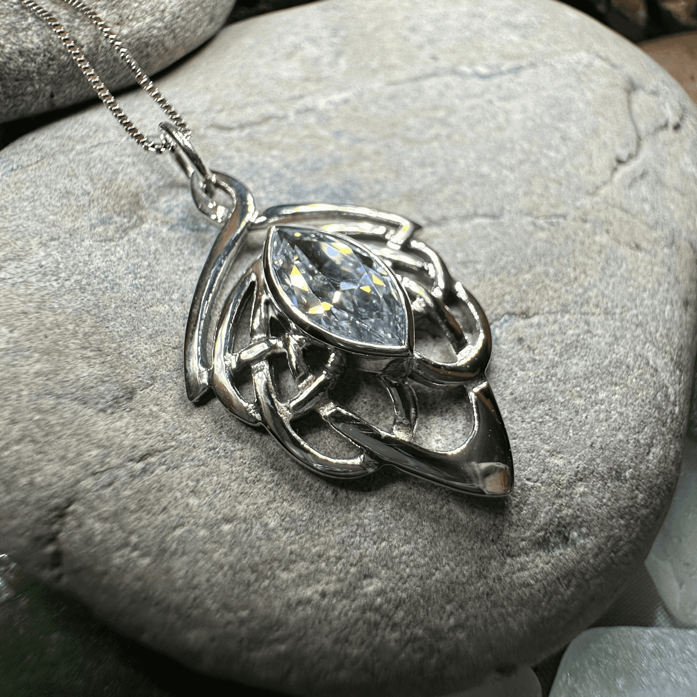 Celtic Dream Celtic Knot Necklace - 18 / Emerald Zirconia