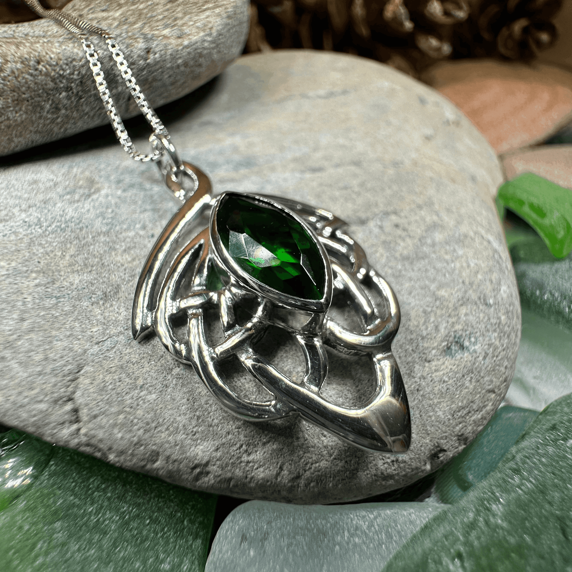 Celtic Dream Celtic Knot Necklace - 18 / Emerald Zirconia