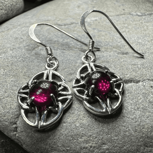 Charis Celtic Knot Earrings - Garnet