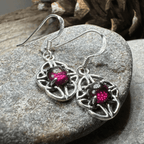 Charis Celtic Knot Earrings - Garnet