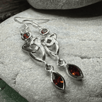 Holyrood Celtic Knot Earrings - Garnet