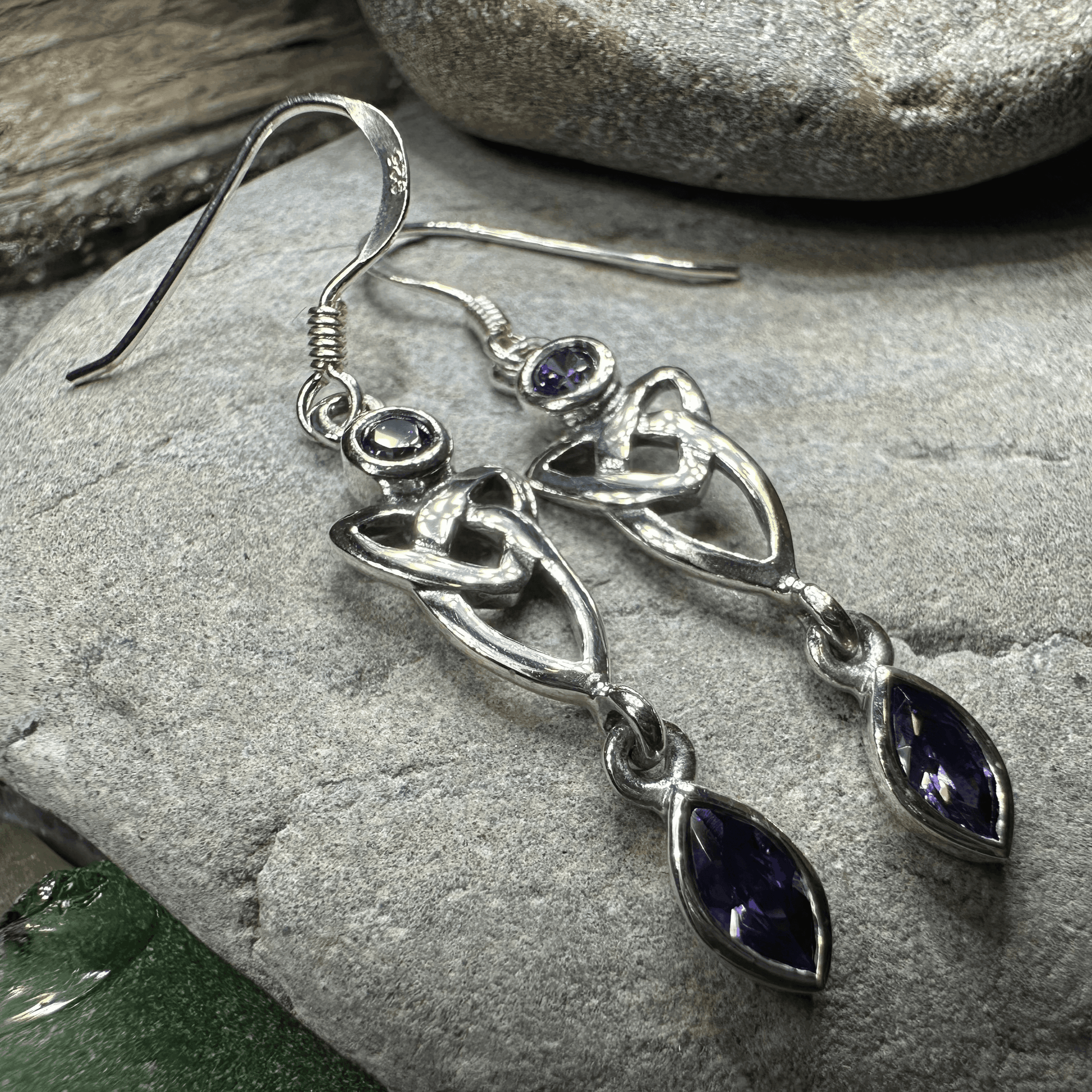 Holyrood Celtic Knot Earrings - Garnet