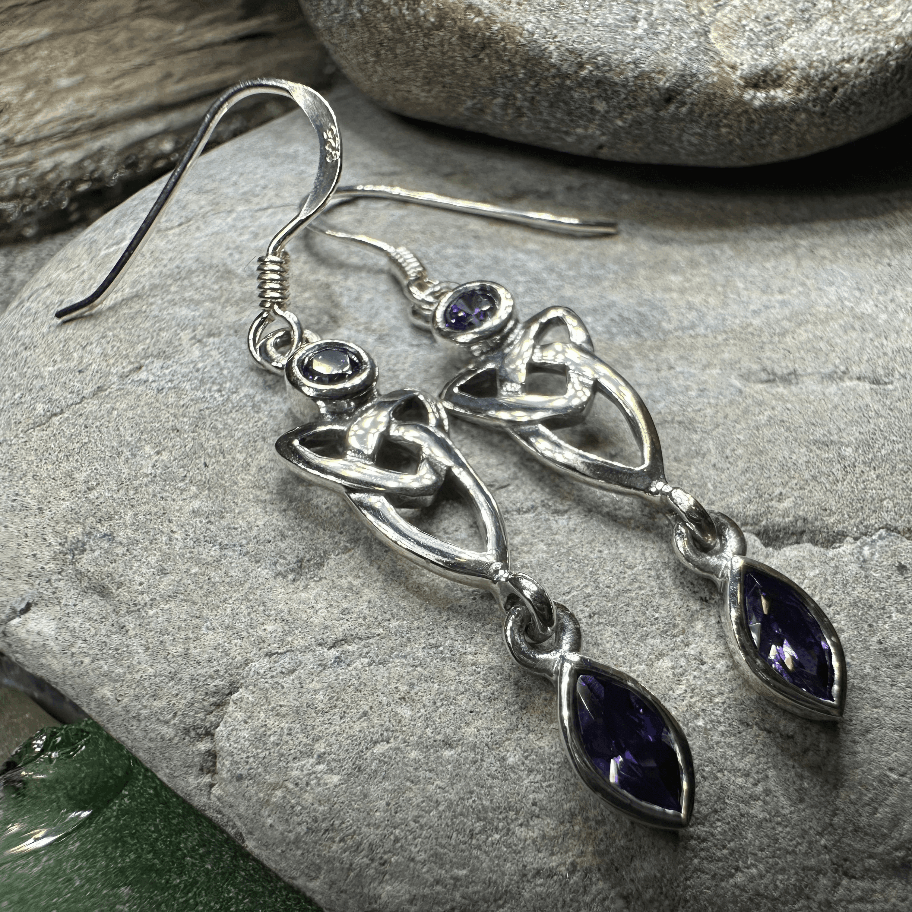 Holyrood Celtic Knot Earrings - Garnet