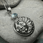 Summer Sun Necklace - Oval Blue Topaz