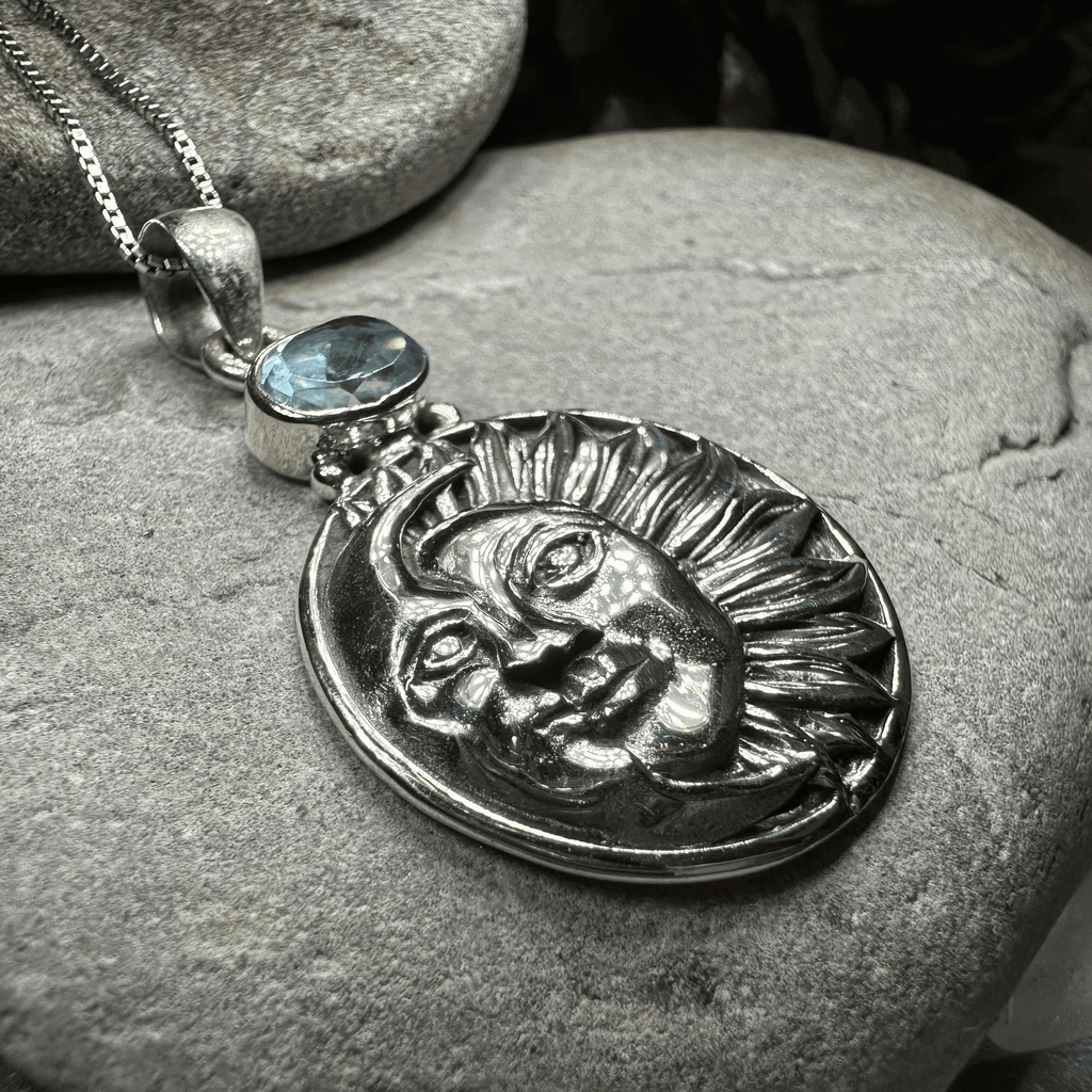 Summer Sun Necklace - Oval Blue Topaz