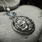 Summer Sun Necklace - Oval Blue Topaz