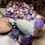 Purple Owl Long Necklace