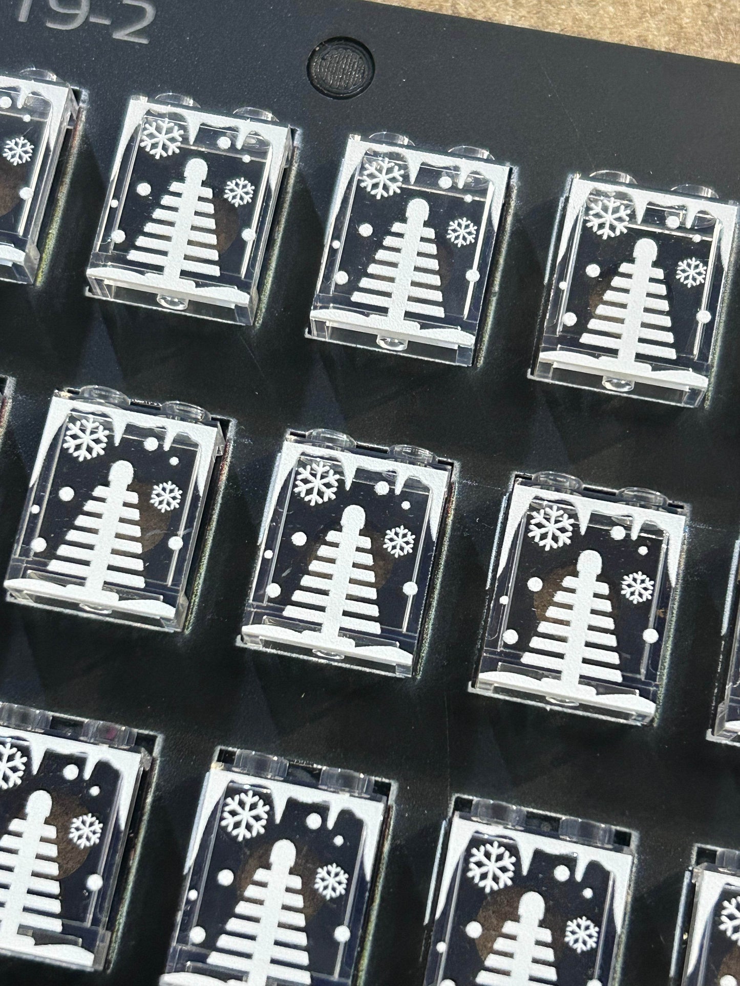 Winter Village Window with Christmas Tree made using LEGO part 1x2x2 Panel - B3 Customs (Copy) - 