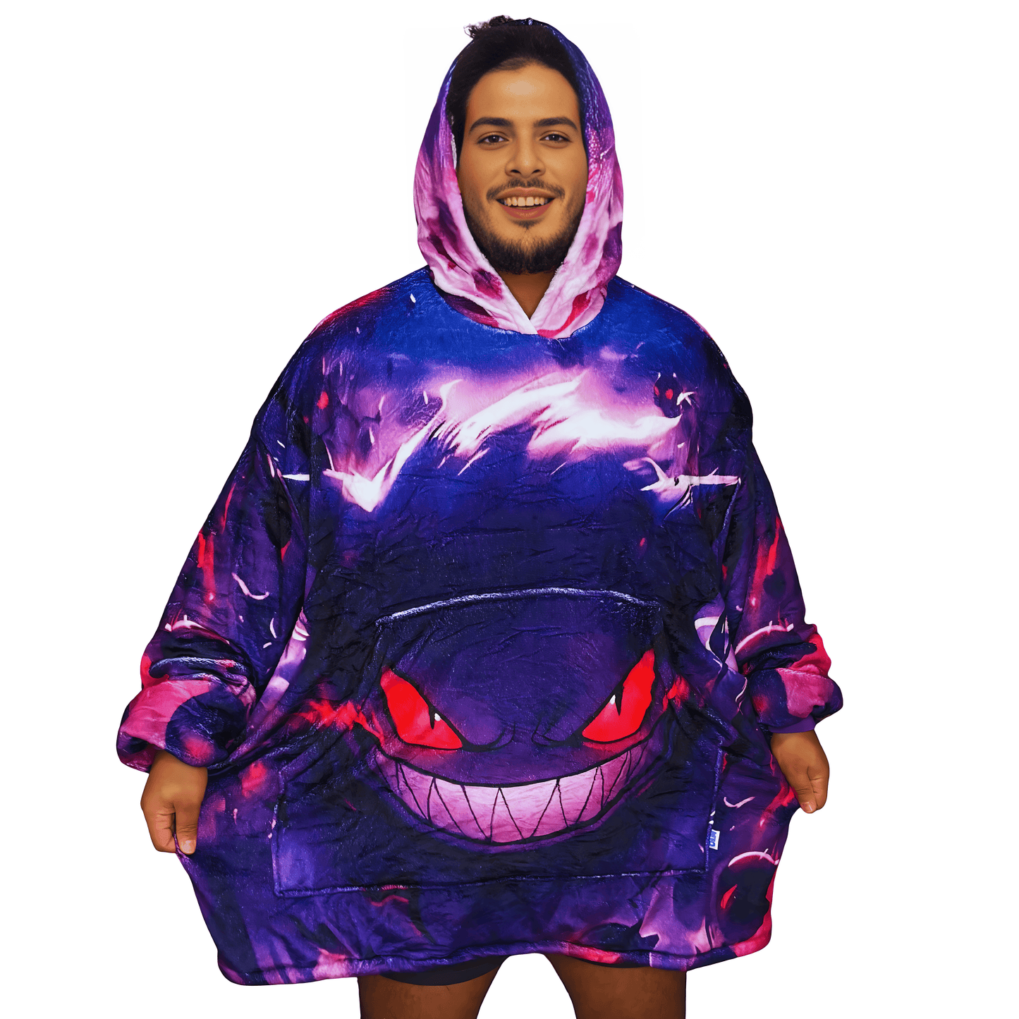 Gengar Wearable Blanket Hoodie for Kids & Adults - adult