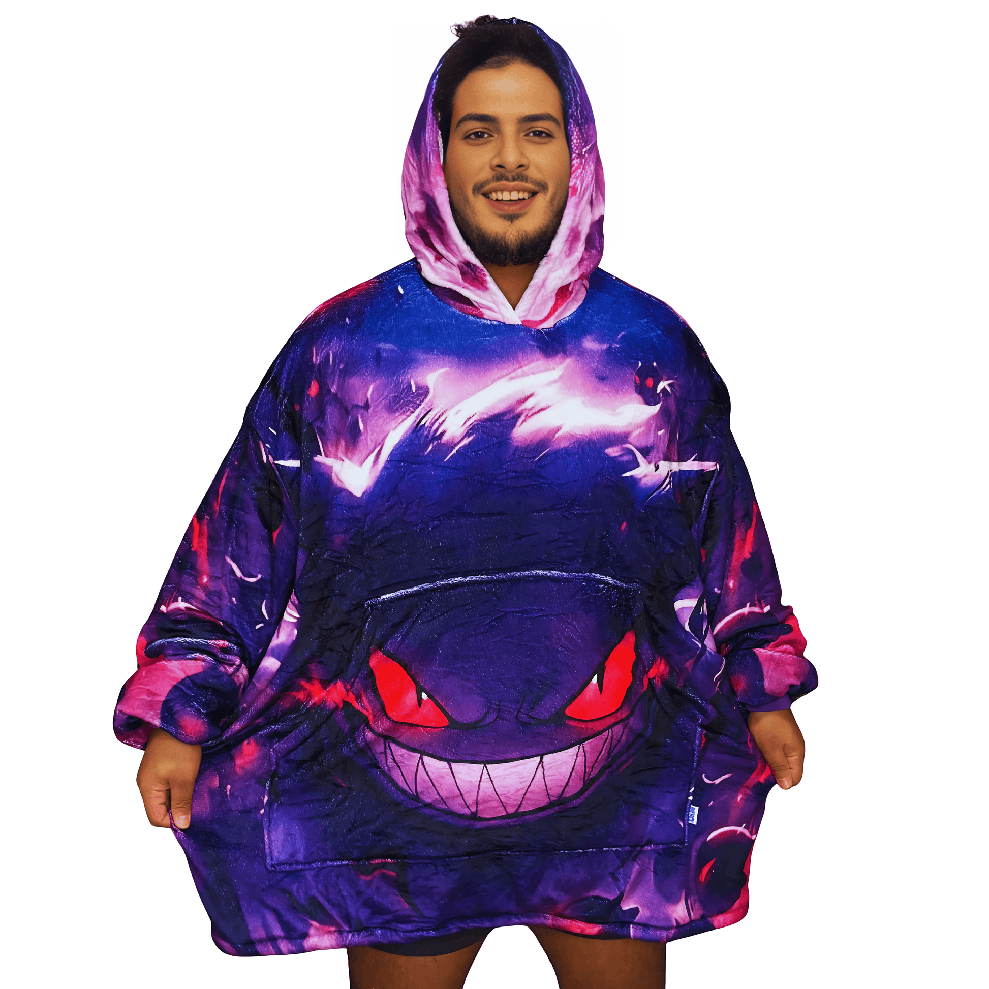 Gengar Wearable Blanket Hoodie for Kids & Adults - adult