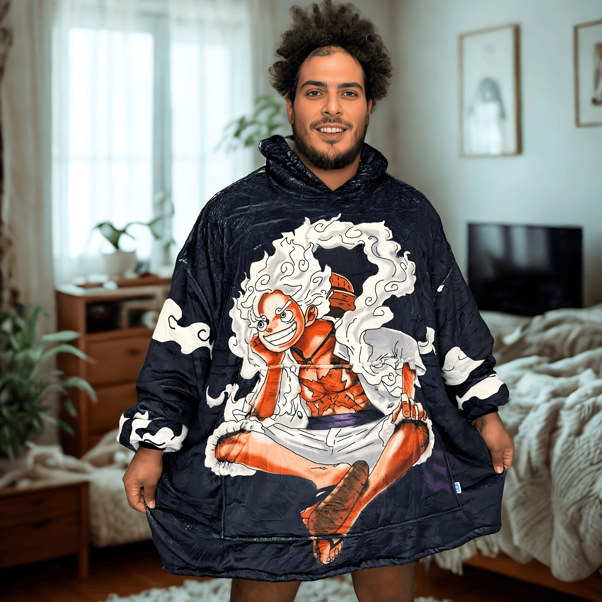 gear 5 Luffy One Piece Wearable Blanket Hoodie for Kids & Adults | OLM Toys - Adult size