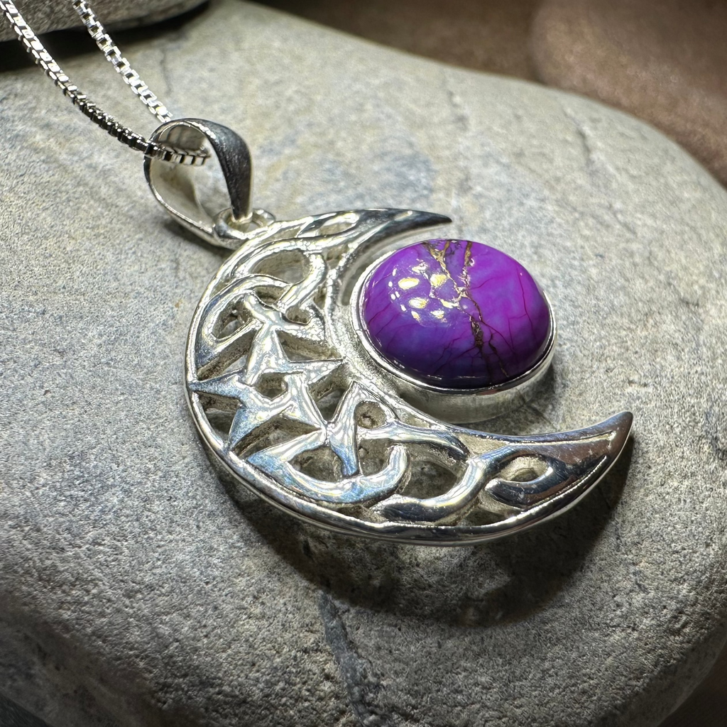 Midnight Celtic Moon Necklace