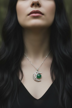 Midnight Celtic Moon Necklace