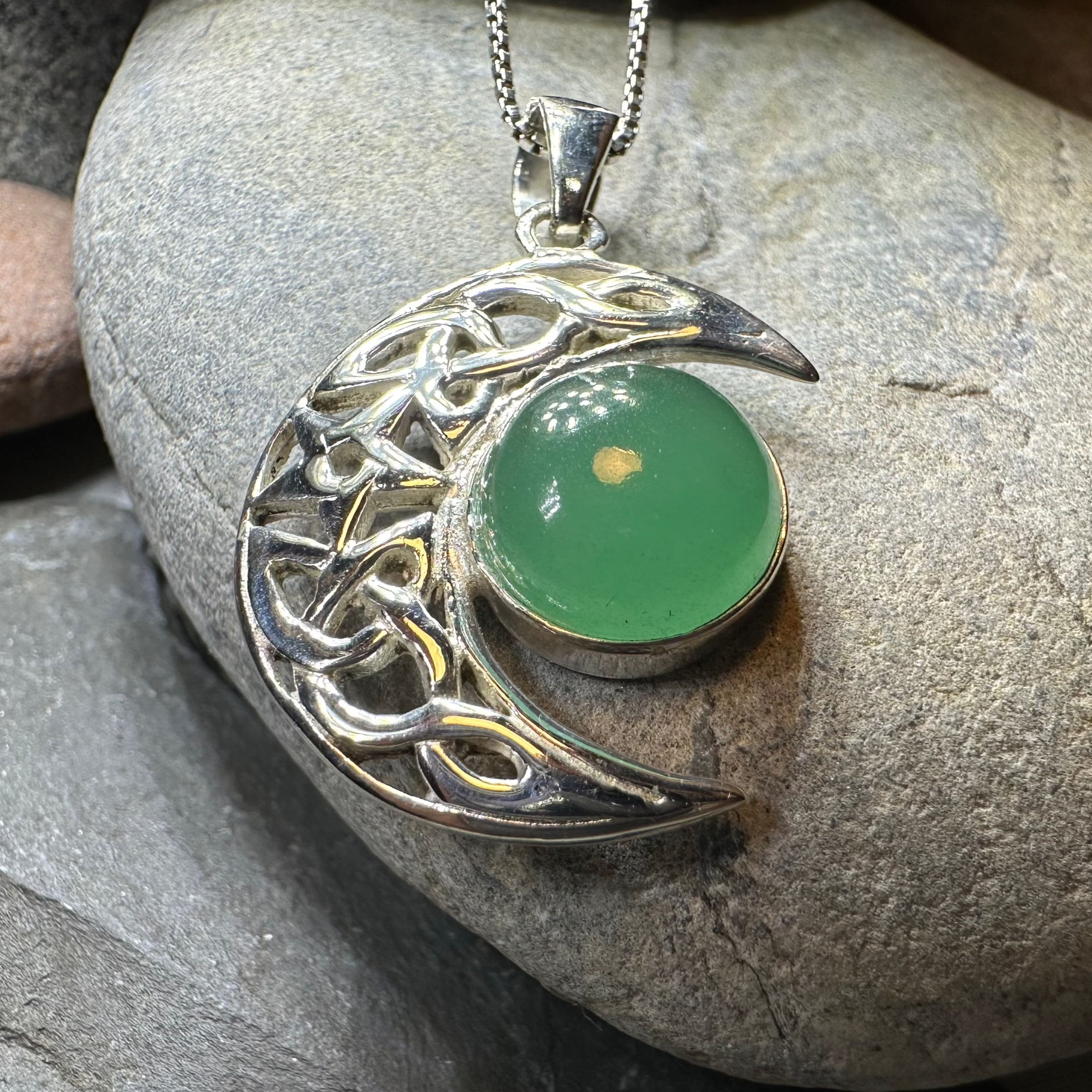 Midnight Celtic Moon Necklace